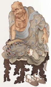 Contemporary Suzhou embroidery of the Arhats of Guanxiu
